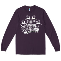 Plum Merry Christmas Happy New Year Long Sleeve Tee - Bettercallsaul