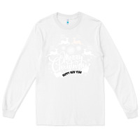 White Merry Christmas Happy New Year Long Sleeve Tee - Bettercallsaul