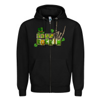 Black Sham rockin skeleton hand St. Patrick's Zipper Hoodie - CowGirlArtShop