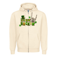 Sandshell Sham rockin skeleton hand St. Patrick's Zipper Hoodie - CowGirlArtShop
