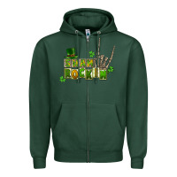 Sports Green Sham rockin skeleton hand St. Patrick's Zipper Hoodie - CowGirlArtShop