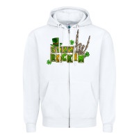 White Sham rockin skeleton hand St. Patrick's Zipper Hoodie - CowGirlArtShop