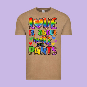 Love Is About Hearts Not Parts Vintage Tee Designed By Lillyallendesigns