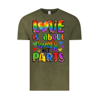 Vintage Olive love is about hearts not parts Vintage Tee - LillyAllenDesigns