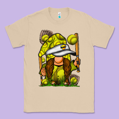 Softball Gnome Classic Tee Designed By Sublimationcraftshop