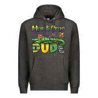 Charcoal Heather mardi gras dude alligator olivia Premium Hoodie - OliviaCreatesArt