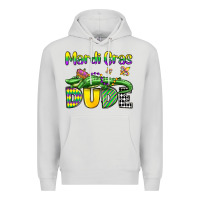Dove Grey mardi gras dude alligator olivia Premium Hoodie - OliviaCreatesArt