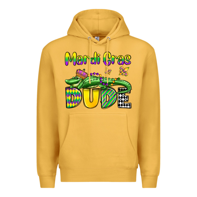 Mardi Gras Dude Alligator Olivia Premium Hoodie by OliviaCreatesArt | Teevron