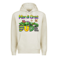 Oatmeal Heather mardi gras dude alligator olivia Premium Hoodie - OliviaCreatesArt