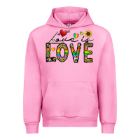 Fuchsia Pink love is love Urban Hoodie - CowhideDigitalArt