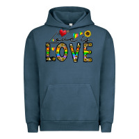 Pigment Midnight Navy love is love Urban Hoodie - CowhideDigitalArt