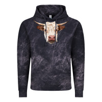 Cloud Black hereford cow head Vintage Hoodie - RanaPortraitStore