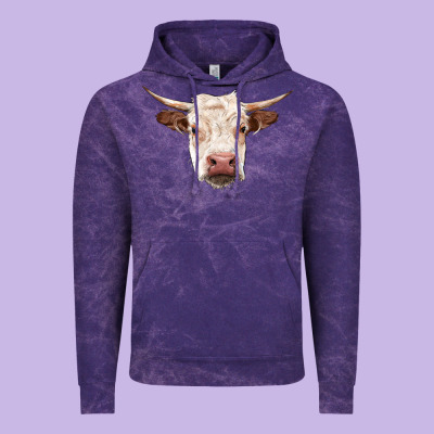 Hereford Cow Head Vintage Hoodie Designed By Ranaportraitstore