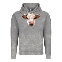 Cloud Rock hereford cow head Vintage Hoodie - RanaPortraitStore