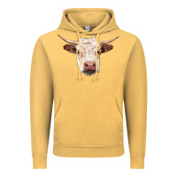 Vintage Mustard hereford cow head Vintage Hoodie - RanaPortraitStore