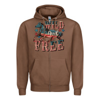 Chestnut Wild and free 4th of july Zipper Hoodie - CowGirlArtShop