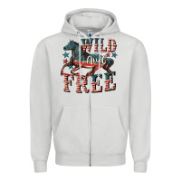 Dove Grey Wild and free 4th of july Zipper Hoodie - CowGirlArtShop