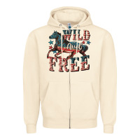 Sandshell Wild and free 4th of july Zipper Hoodie - CowGirlArtShop