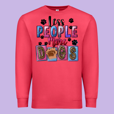 Less People More Dogs Premium Sweatshirt Designed By Fadigitalartstudio
