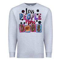 Heather Grey less people more dogs Premium Sweatshirt - FaDigitalArtStudio