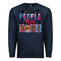 Navy less people more dogs Premium Sweatshirt - FaDigitalArtStudio