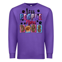 Purple less people more dogs Premium Sweatshirt - FaDigitalArtStudio