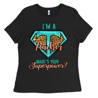 Black i'm a teacher what's your superpower leopard Ladies Tee - Jasminsmagicworld
