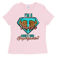 Bubblegum Pink i'm a teacher what's your superpower leopard Ladies Tee - Jasminsmagicworld
