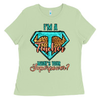 Matcha i'm a teacher what's your superpower leopard Ladies Tee - Jasminsmagicworld