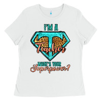 White i'm a teacher what's your superpower leopard Ladies Tee - Jasminsmagicworld
