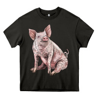 Asphalt american yorkshire pig Heavy Core Tee - LillyAllenDesigns