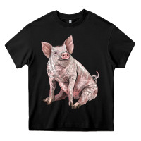 Black american yorkshire pig Heavy Core Tee - LillyAllenDesigns