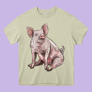 American Yorkshire Pig Heavy Core Tee Designed By Lillyallendesigns