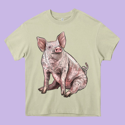 American Yorkshire Pig Heavy Core Tee Designed By Lillyallendesigns