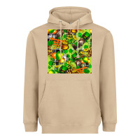 Mushroom St. Patrick's Donkey With Shamrock Seamless Heavyweight Hoodie - FaDigitalArtStudio
