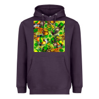 Plum St. Patrick's Donkey With Shamrock Seamless Heavyweight Hoodie - FaDigitalArtStudio