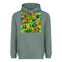 Sage St. Patrick's Donkey With Shamrock Seamless Heavyweight Hoodie - FaDigitalArtStudio