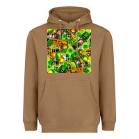 Toasted Coconut St. Patrick's Donkey With Shamrock Seamless Heavyweight Hoodie - FaDigitalArtStudio
