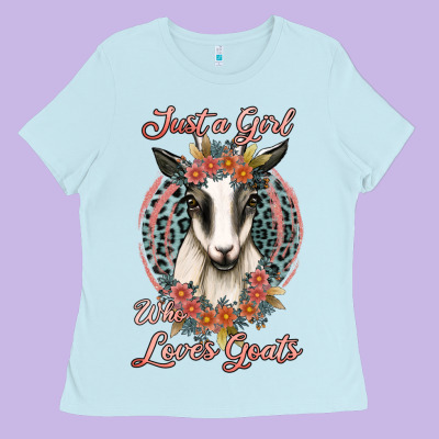 Just A Girl Who Loves Goats Ladies Tee Designed By Jasminsmagicworld