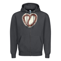 Smoke Baseball ball heart Zipper Hoodie - HowdyJamesFarm