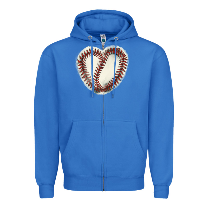 Baseball Ball Heart Zipper Hoodie by HowdyJamesFarm | Teevron