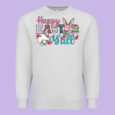 Happy Easter Y'all Premium Sweatshirt Designed By Bundleandbundleshop