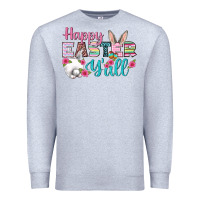 Heather Grey Happy Easter Y'all Premium Sweatshirt - BundleAndBundleShop
