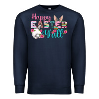 Navy Happy Easter Y'all Premium Sweatshirt - BundleAndBundleShop