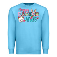 Ocean Blue Happy Easter Y'all Premium Sweatshirt - BundleAndBundleShop