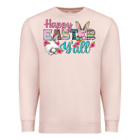 Pale Pink Happy Easter Y'all Premium Sweatshirt - BundleAndBundleShop