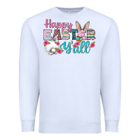 White Happy Easter Y'all Premium Sweatshirt - BundleAndBundleShop