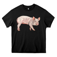 Black american yorkshire pig  baby Heavy Core Tee - LillyAllenDesigns