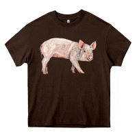 Chocolate Brown american yorkshire pig  baby Heavy Core Tee - LillyAllenDesigns