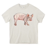 Cream american yorkshire pig  baby Heavy Core Tee - LillyAllenDesigns